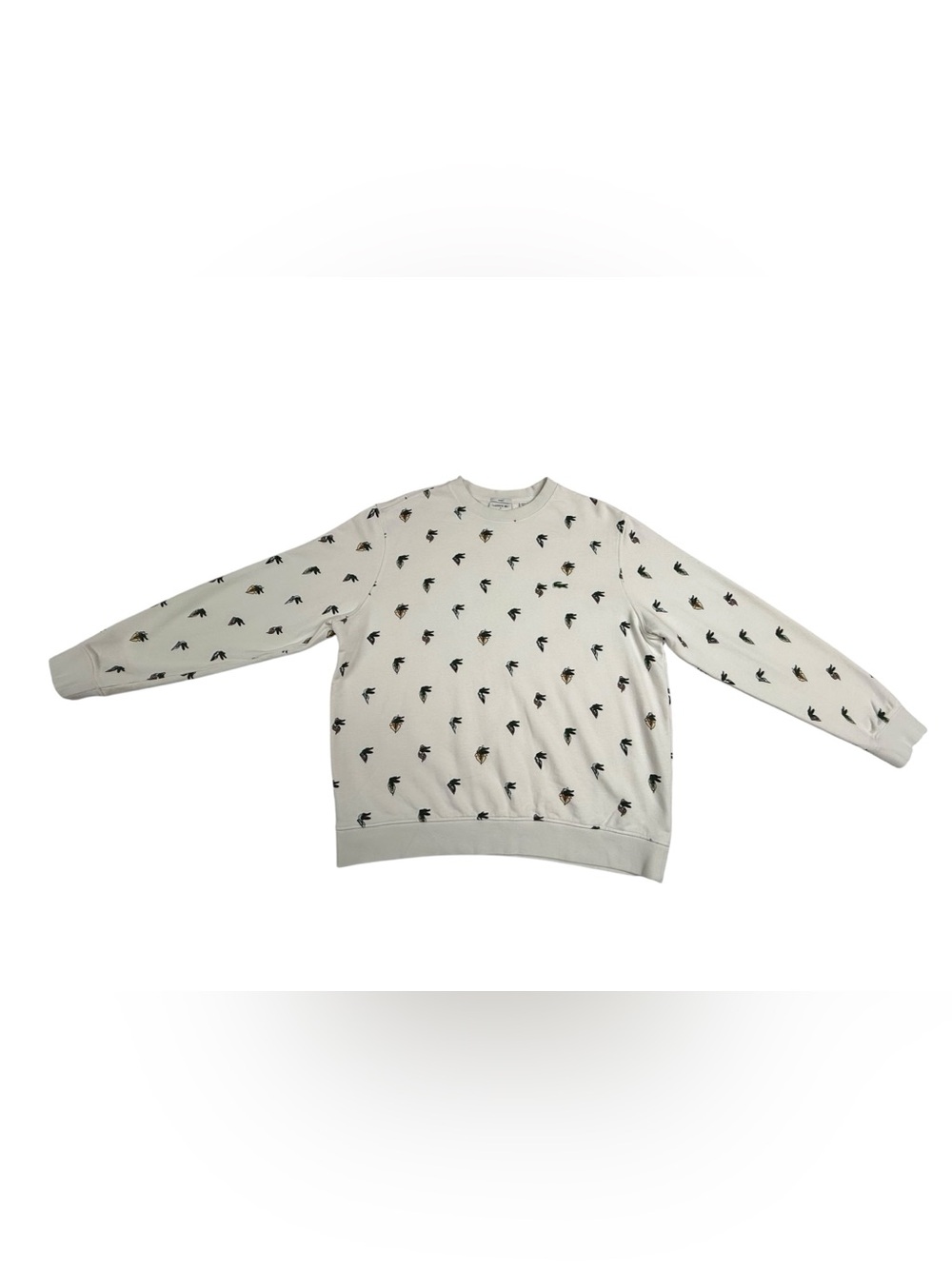 Lacoste x Jean-Michel Tixier Allover Crocodile Print White Crewneck Sweatshirt